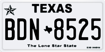 TX license plate BDN8525