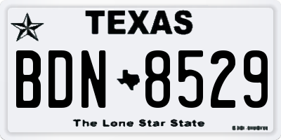 TX license plate BDN8529