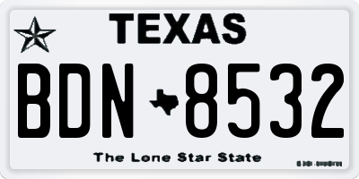 TX license plate BDN8532