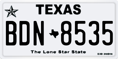 TX license plate BDN8535