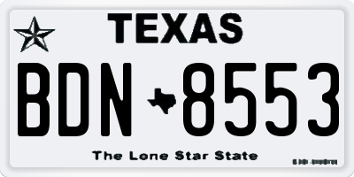 TX license plate BDN8553