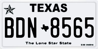TX license plate BDN8565