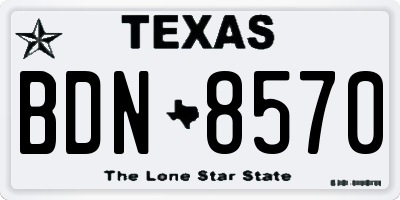 TX license plate BDN8570