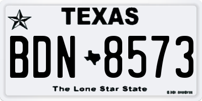 TX license plate BDN8573