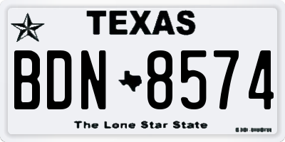 TX license plate BDN8574