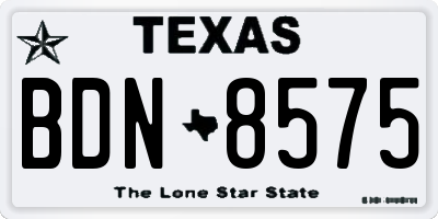 TX license plate BDN8575
