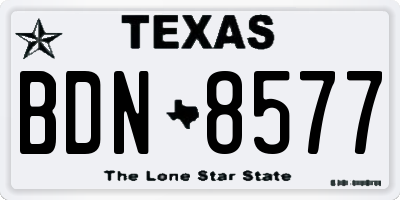 TX license plate BDN8577