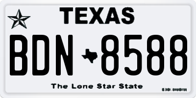 TX license plate BDN8588