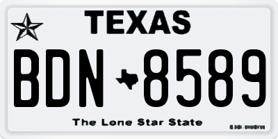 TX license plate BDN8589