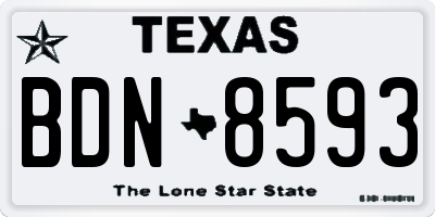 TX license plate BDN8593