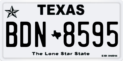 TX license plate BDN8595