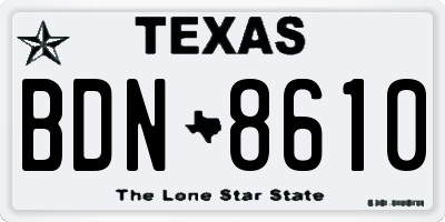 TX license plate BDN8610