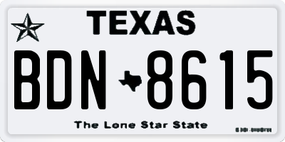 TX license plate BDN8615