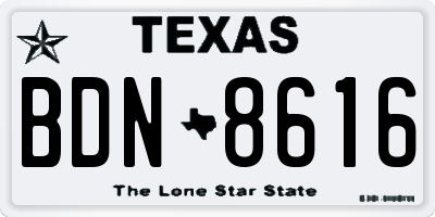 TX license plate BDN8616