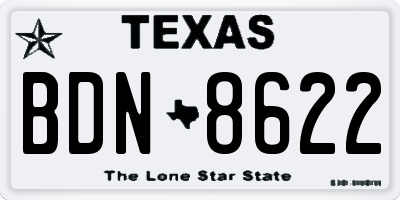 TX license plate BDN8622