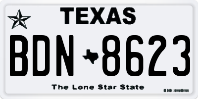 TX license plate BDN8623