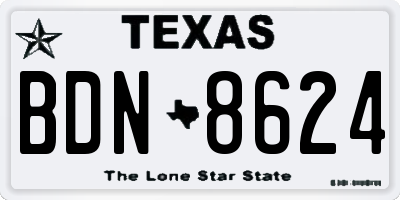 TX license plate BDN8624
