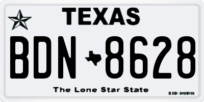 TX license plate BDN8628