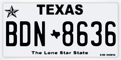 TX license plate BDN8636