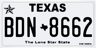 TX license plate BDN8662