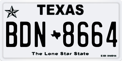 TX license plate BDN8664