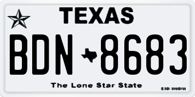 TX license plate BDN8683