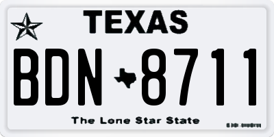 TX license plate BDN8711
