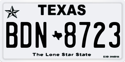 TX license plate BDN8723