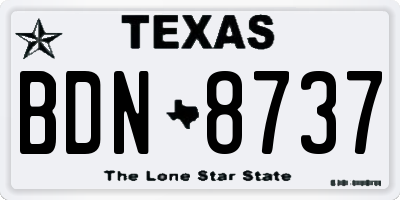TX license plate BDN8737
