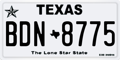 TX license plate BDN8775