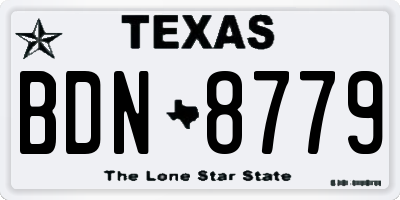 TX license plate BDN8779