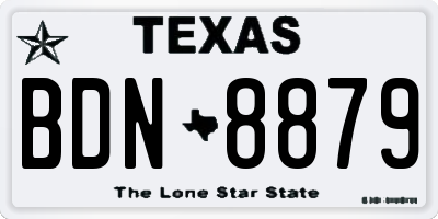 TX license plate BDN8879
