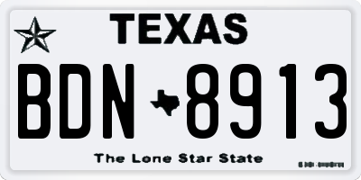 TX license plate BDN8913