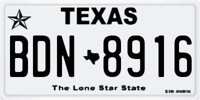 TX license plate BDN8916