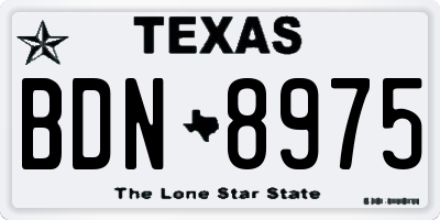 TX license plate BDN8975