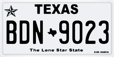 TX license plate BDN9023