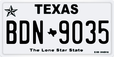 TX license plate BDN9035
