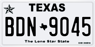 TX license plate BDN9045