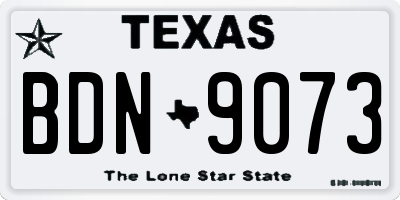 TX license plate BDN9073