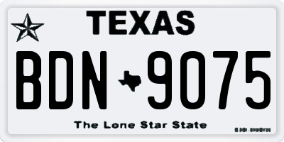 TX license plate BDN9075