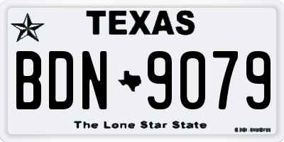 TX license plate BDN9079