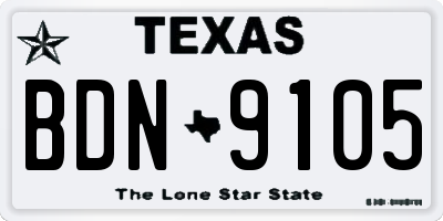 TX license plate BDN9105