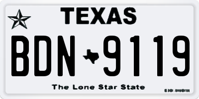 TX license plate BDN9119