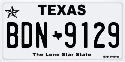 TX license plate BDN9129
