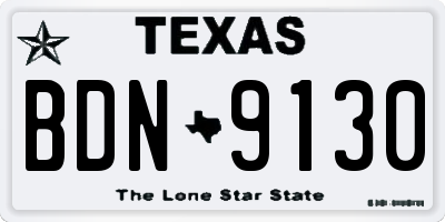 TX license plate BDN9130