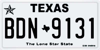 TX license plate BDN9131
