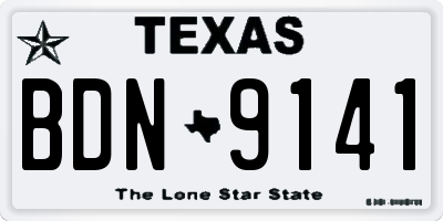 TX license plate BDN9141