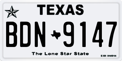 TX license plate BDN9147