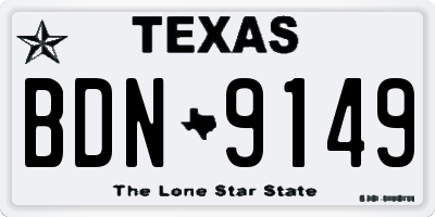 TX license plate BDN9149
