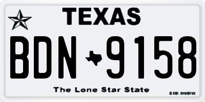 TX license plate BDN9158